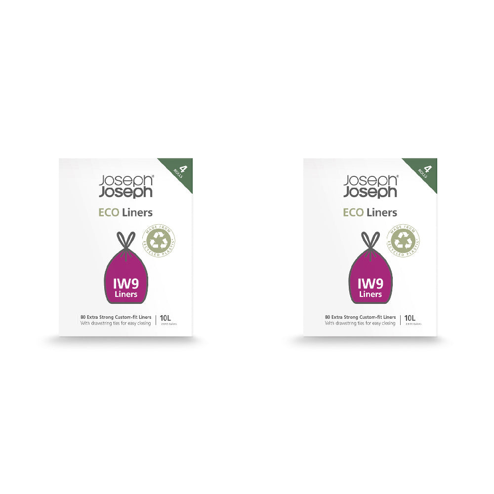 Joseph Joseph 2x 80pc IW9 10L Eco Liners Trash Bag Arc Pedal Bins Pack