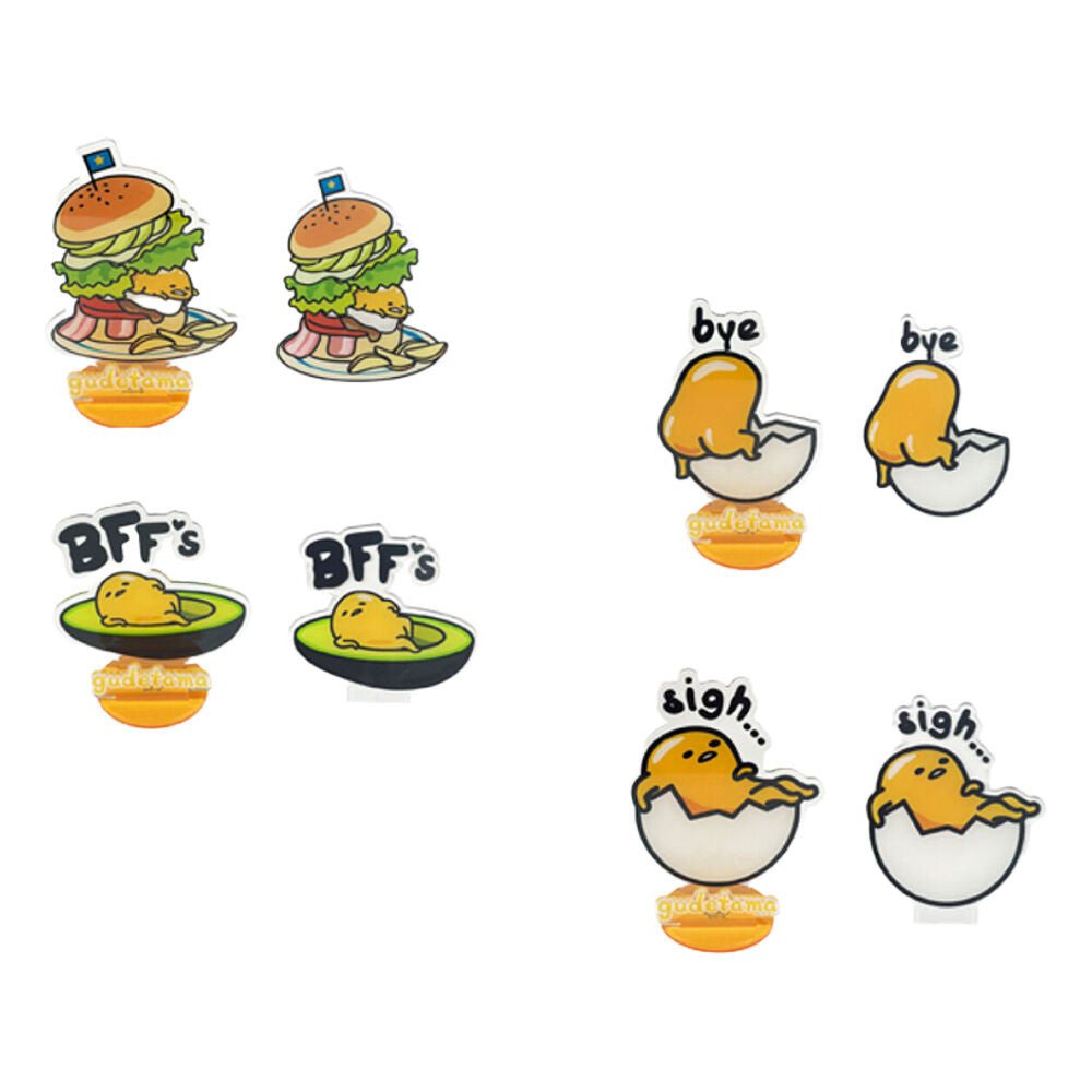 Gudetama Acrylic Figurine Kids Collectable Toy For Ages 3y+ Assorted (4 Pack)