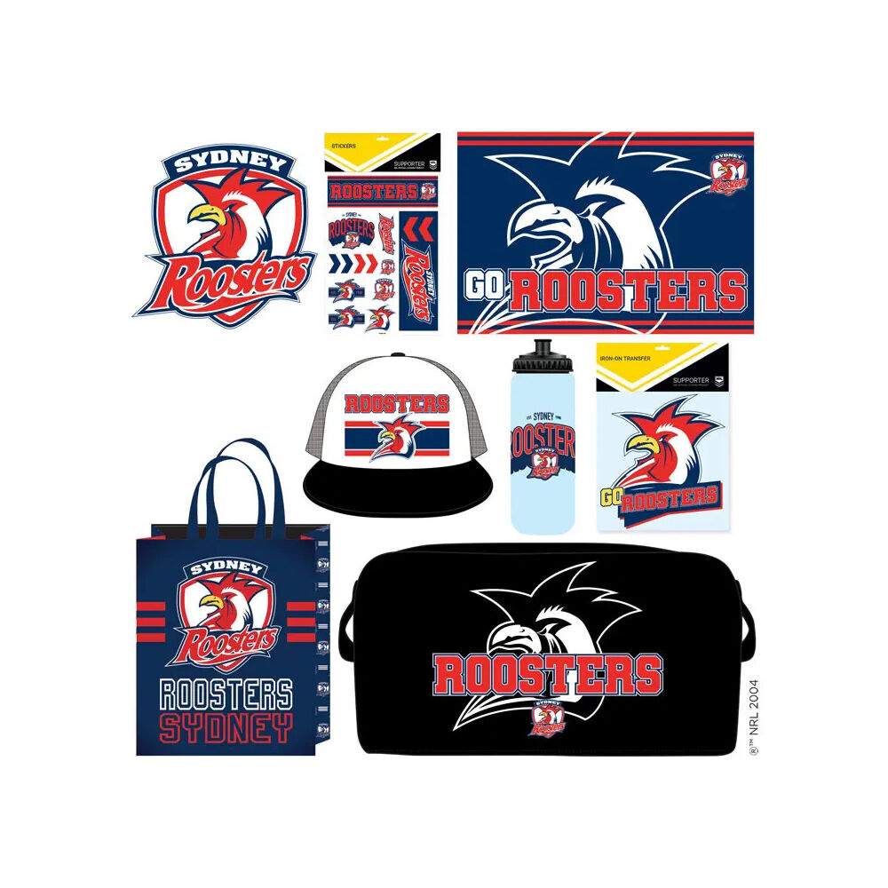 NRL Sydney Roosters Showbag with Drink Bottle, Duffle Bag, and Cap - 8y+. — image 2