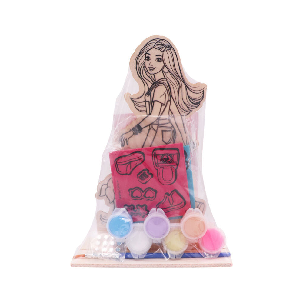 Barbie Art Craft Kit 3y+ Paint & Decorate Your Own Wooden Character Kids