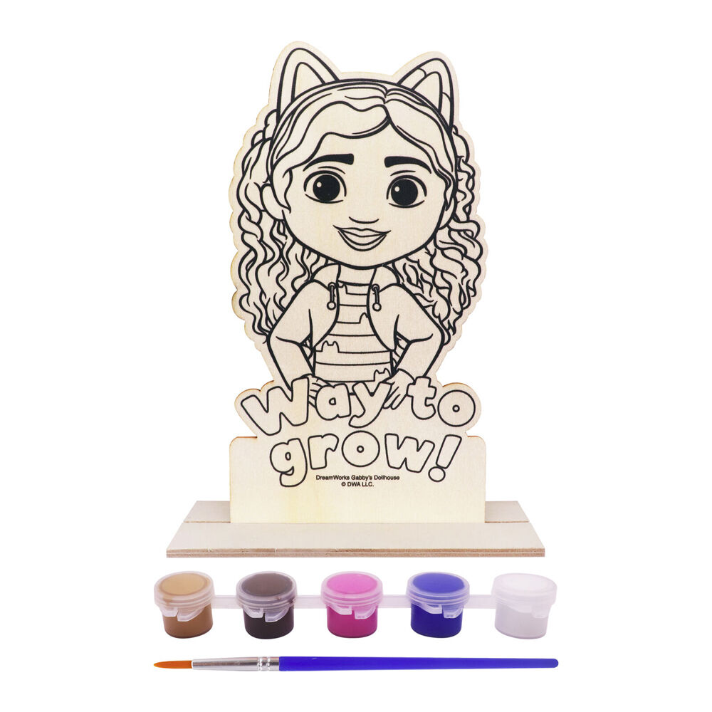 Gabbys Dollhouse Art Craft Kit 3y+ Paint Your Own Wooden Character Kids