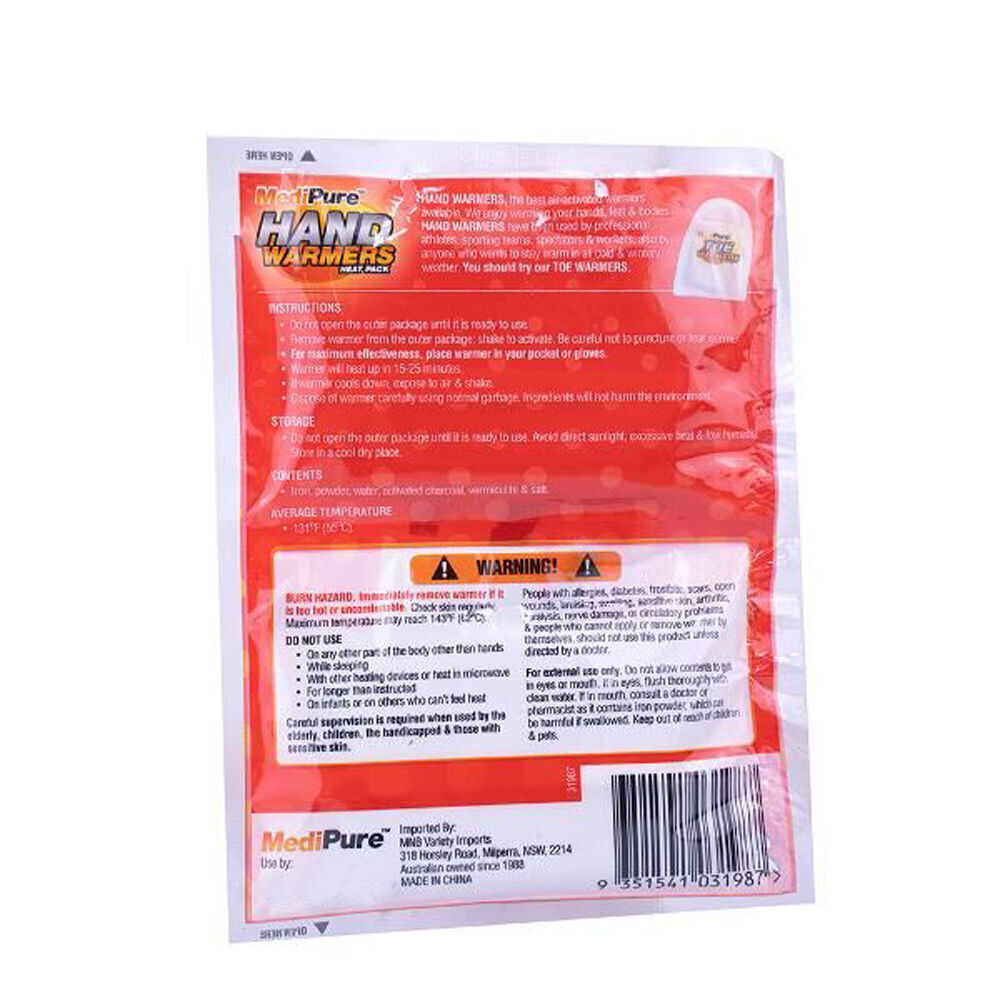 Medipure Hand Warmer Up to 10 Hours of Heat Pack Odourless Ready Use (2 Pieces) — image 3