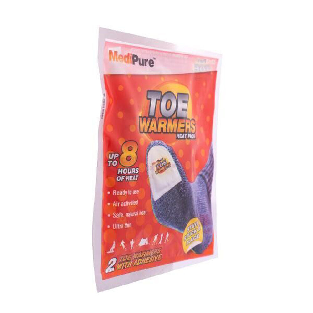 Medipure Ultra Thin Toe Warmers w/Adhesive Upto 8hrs Heat Pack Air Activated (2 Pieces) — image 2
