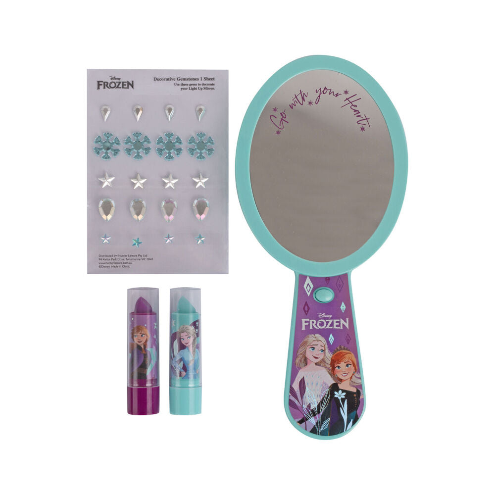 Frozen Vanity 5y+ Light Up Mirror w/ 2x Lip Balm & Sheet Gemstones Kids — image 3