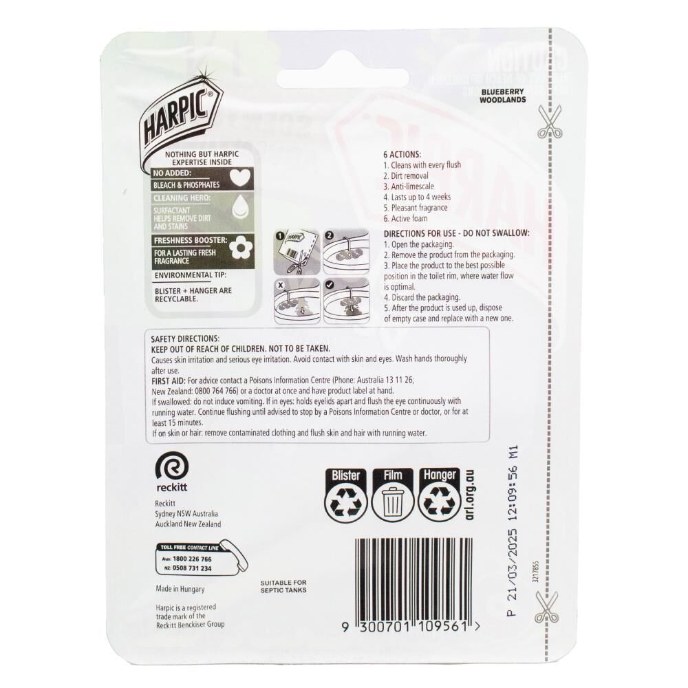Harpic Toilet Cage Scents of Adventure Blueberry Woodlands 6 Actions Clean — image 2