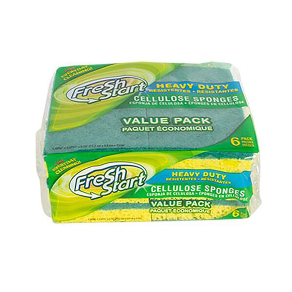 Fresh Start 5x 6pc Heavy Duty Cellulose Dishwashing Sponge Scour Pad Value — image 2