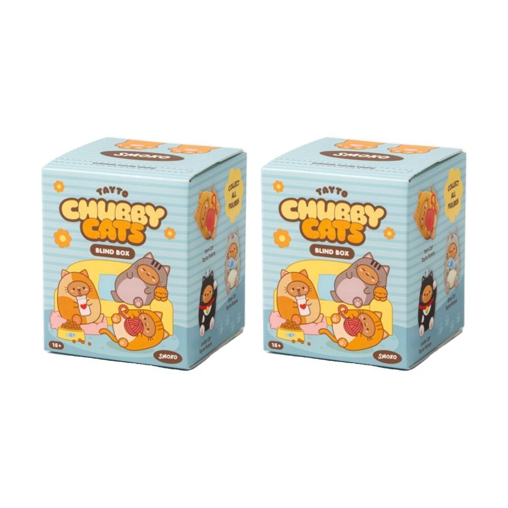 Smoko Tayto Chubby Cat Blind Box Toy Collectable Figurine 15Y+ Assorted (2 Pack)