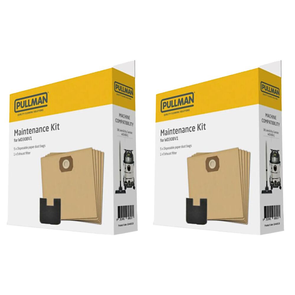 Pullman 30L 32mm Wet & Dry Maintenance Kit w/Dust Bags/Filter Replacement (2 Pack)