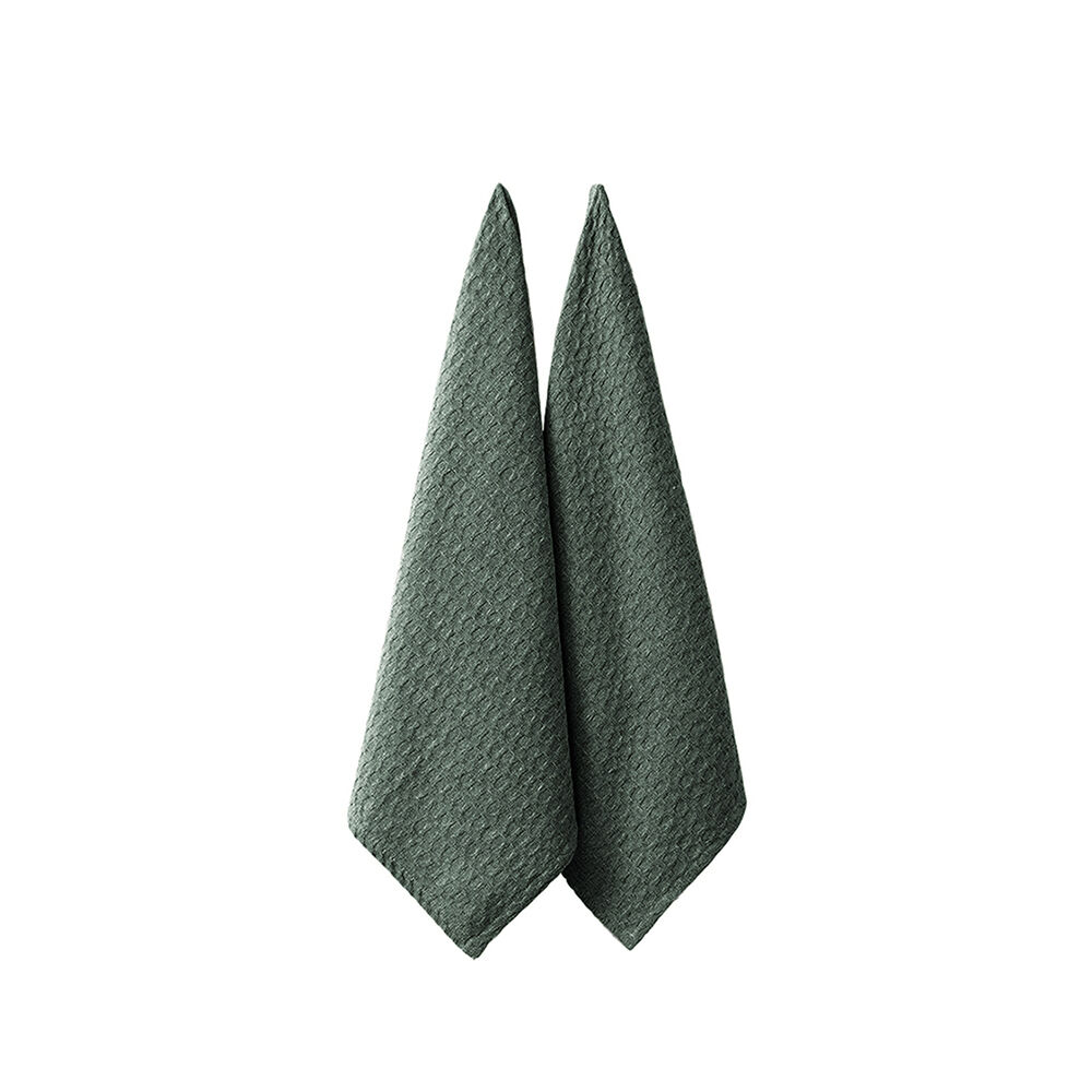 Ladelle Eco Ladelle Recycled Leaf Kitchen Towel Reusable/Washable Green (2 Pieces)