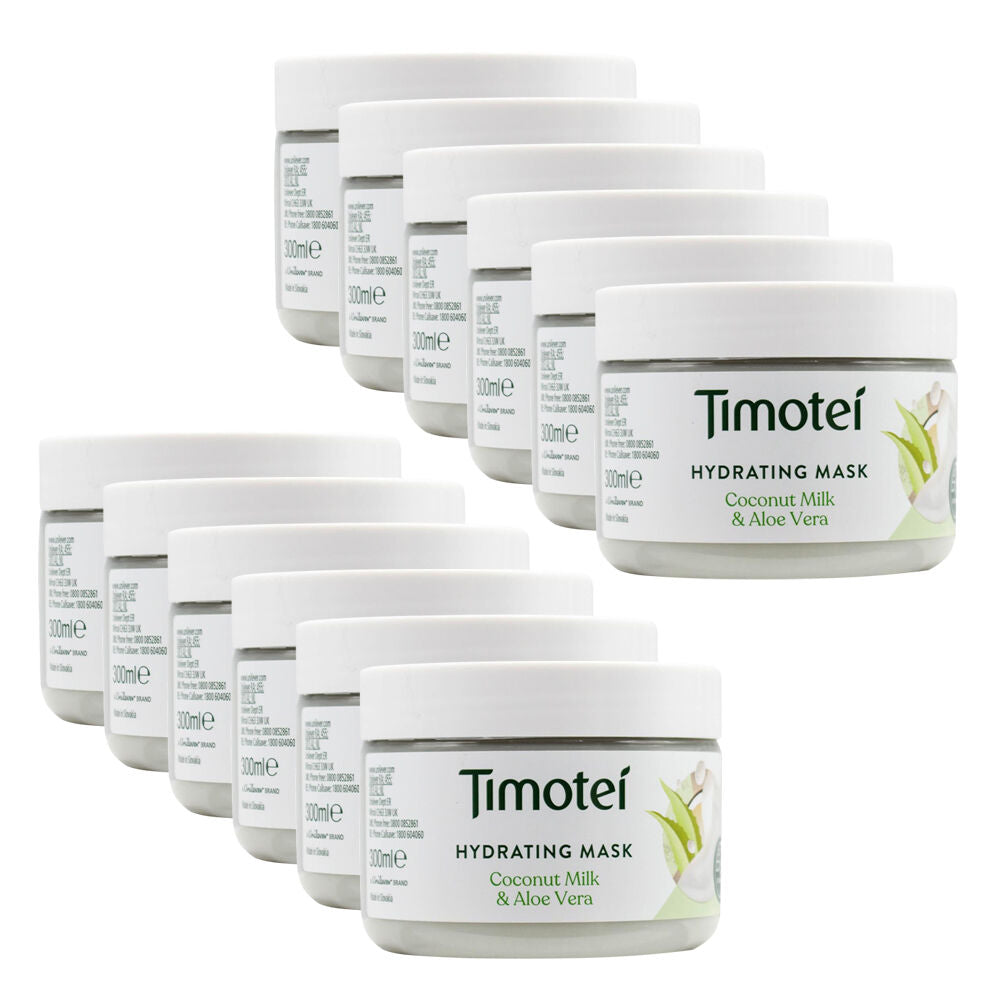 Timotei Hydrating Mask Coconut Milk & Aloe Vera For All Hair Types 300ml (12 Pack)