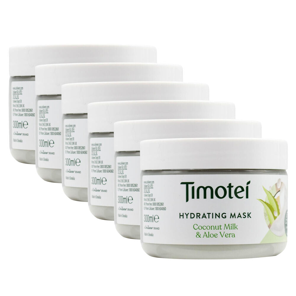 Timotei Hydrating Mask Coconut Milk & Aloe Vera For All Hair Types 300ml (6 Pack)