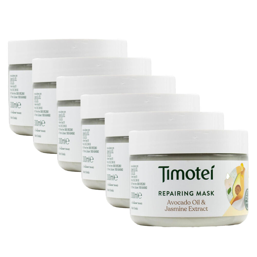 Timotei Repairing Mask Avocado Oil & Jasmine Extract All Hair Types 300ml (6 Pack)