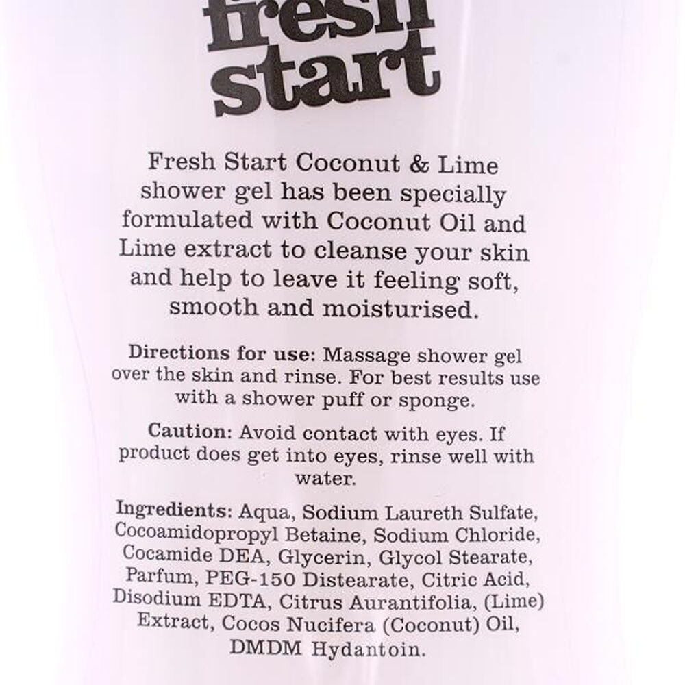 Fresh Start 400ml White Shower Gel Body Wash w/ Coconut & Lime Scent — image 5