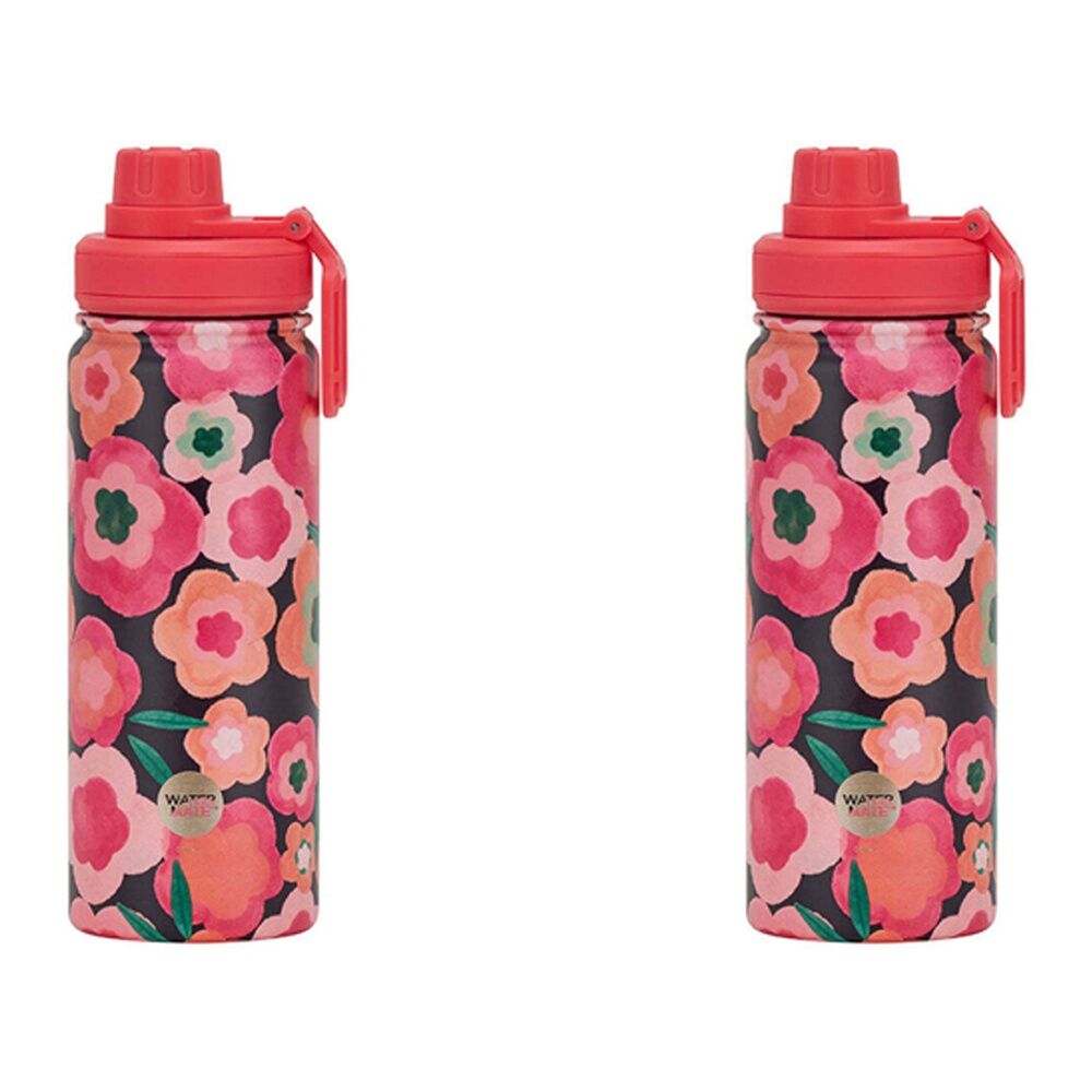 Annabel Trends Watermate 550ml Stainless Steel Bottle Tumbler Midnight Blooms (2 Pack)