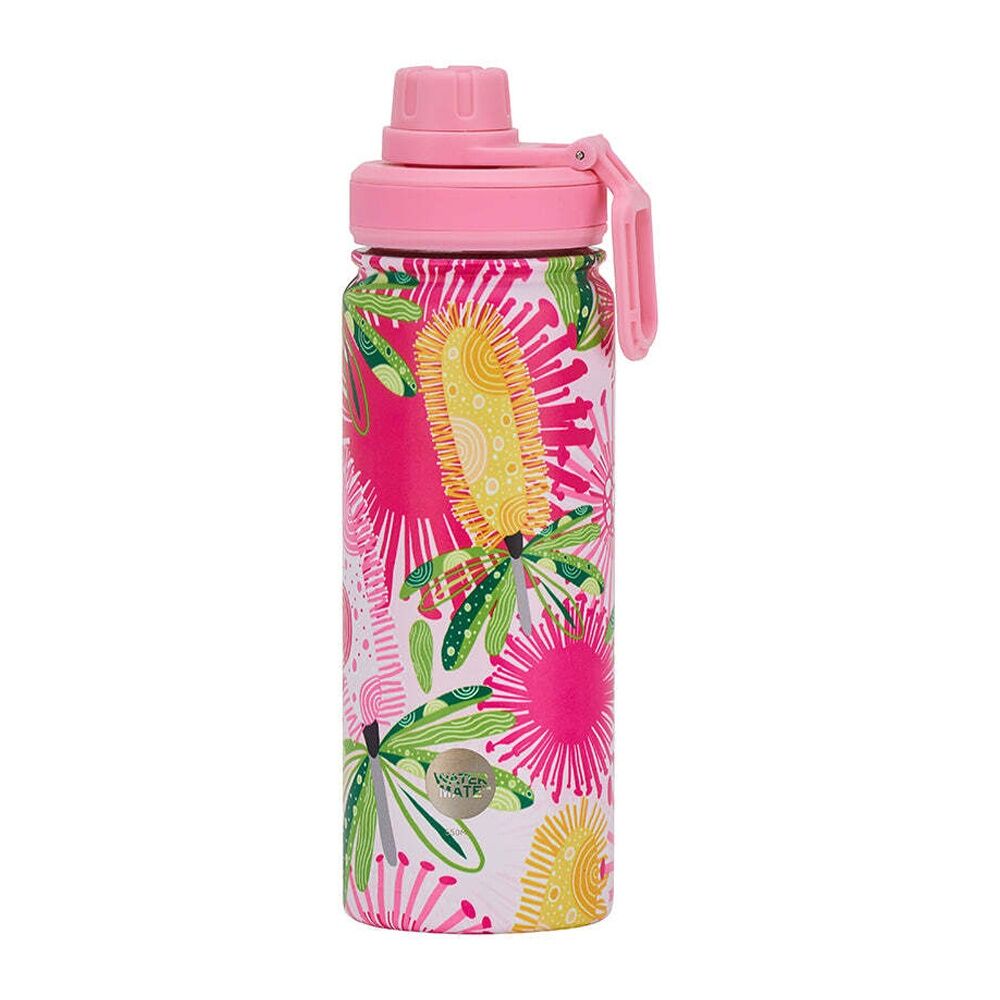 Annabel Trends Watermate 550ml Stainless Steel Bottle Tumbler Pink Banksia (2 Pack) — image 2