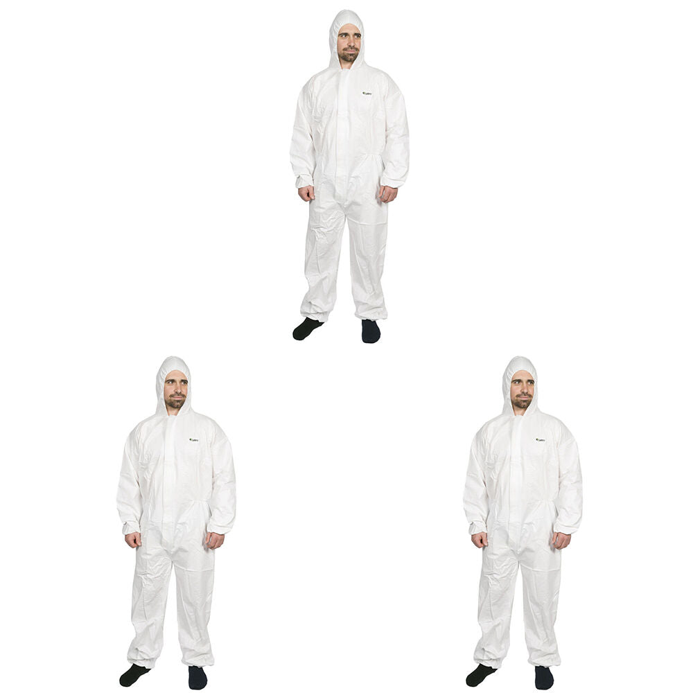 Agboss Hi-Calibre Type 5 And 6 Lightweight PPE Coveralls Extra Large (3 Pack)