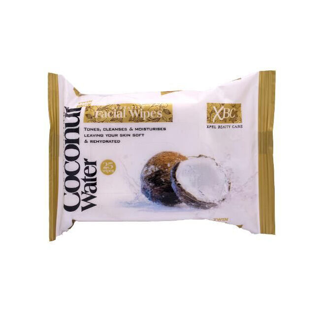 XBC Coconut Water Facial Wet Wipes Tissue Twin Pack Moisturising Makeup Remover