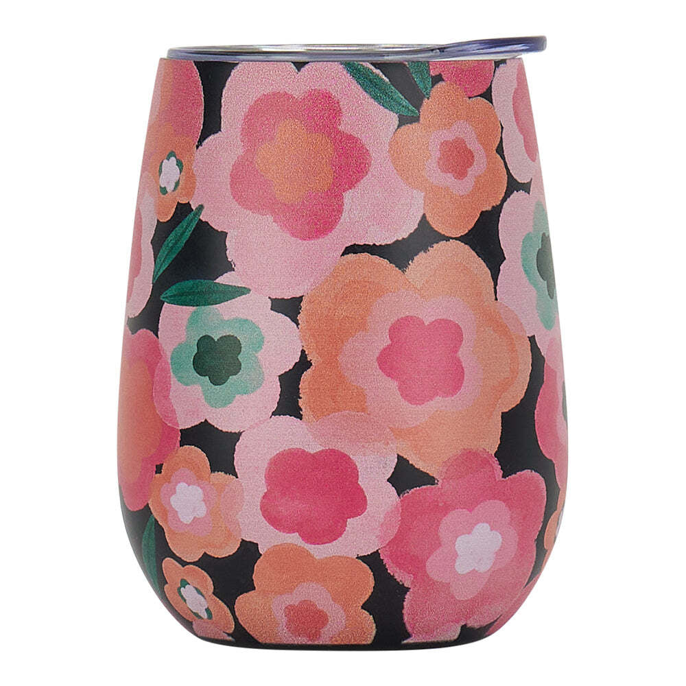 Annabel Trends 295ml Stainless Steel Wine Tumbler Double Wall Midnight Blooms (2 Pack) — image 2