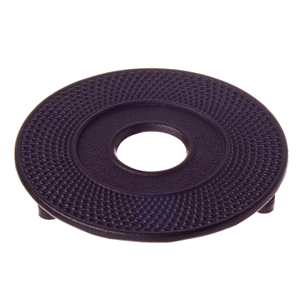 4089bk-teaology-cast-iron-trivet-fine-hobnail-13-5cm-black