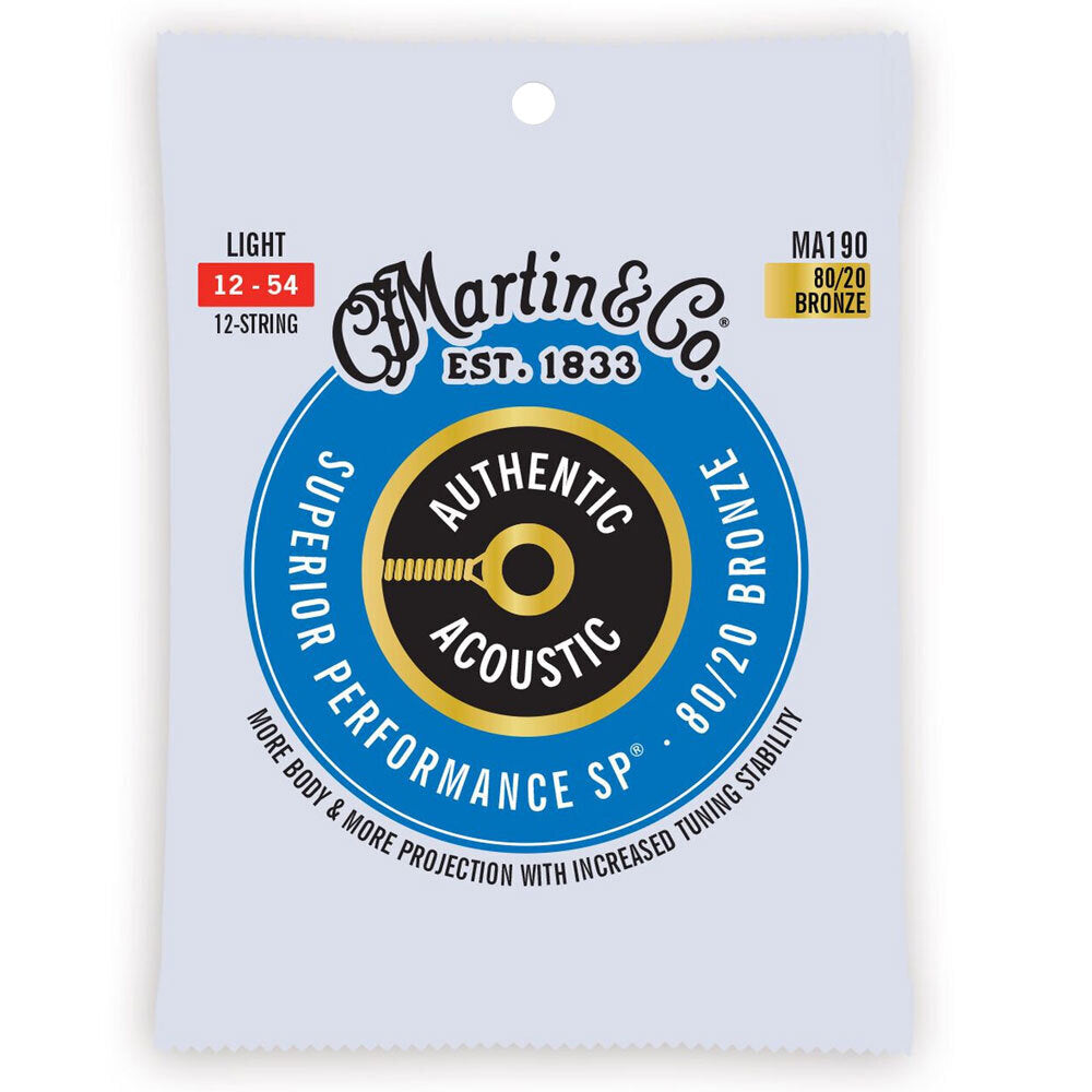 Martin Guitar Authentic Instrument 12 Strings 80/20 Bronze MA190 Light Gauge (3 Pack) — image 2