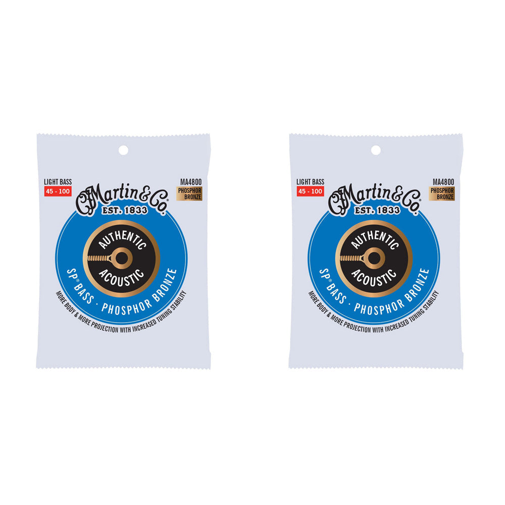 Martin Guitar Authentic Bass 4 Strings 92/8 Phosphor Bronze MA4800 Light (2 Pack)