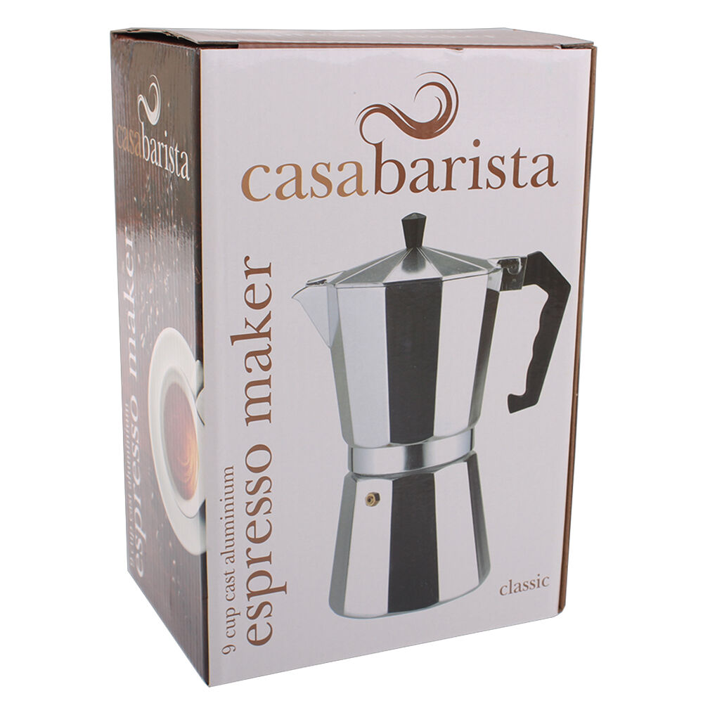 Casabarista Moka Pot Silver Classic Aluminium 9 Cups Espresso Coffee Maker — image 3