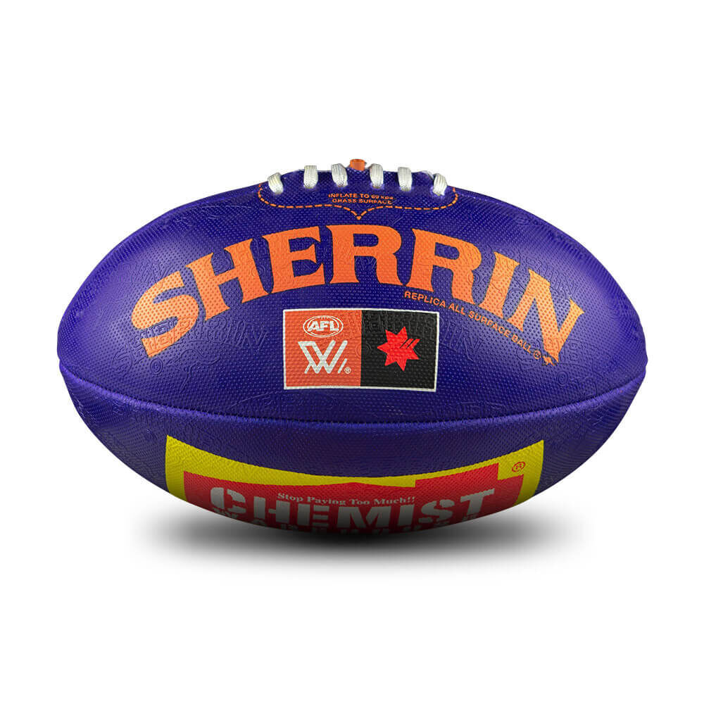 Sherrin Size 4 AFLW Replica All Surface Synthetic Rubber Football — Purple