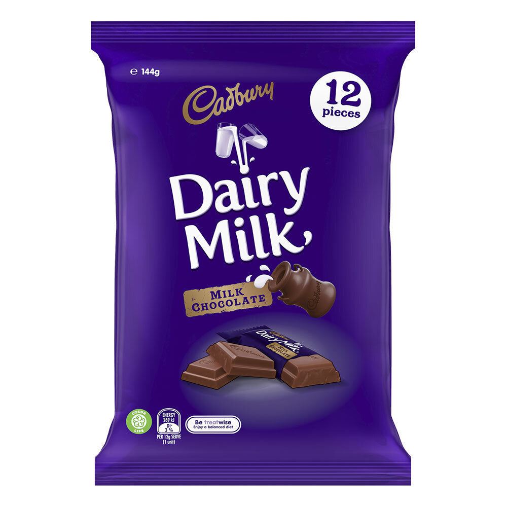 Cadbury 144g Dairy Milk Chocolate Sharepack Choco Sweet Treats Snacks Block (36 Pieces) — image 2