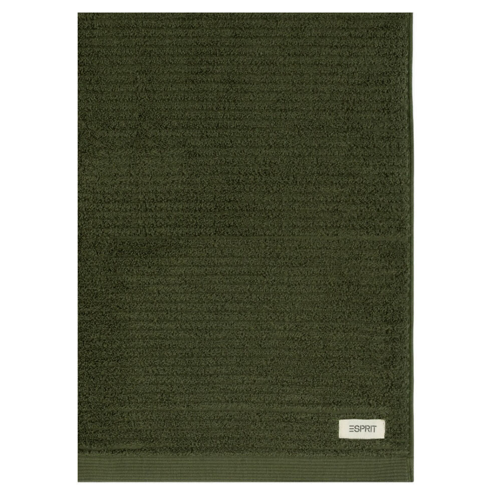 Esprit 50x80cm Olive Khaki Green 800GSM Porto Cotton Ribbed Bathroom Bath Mat