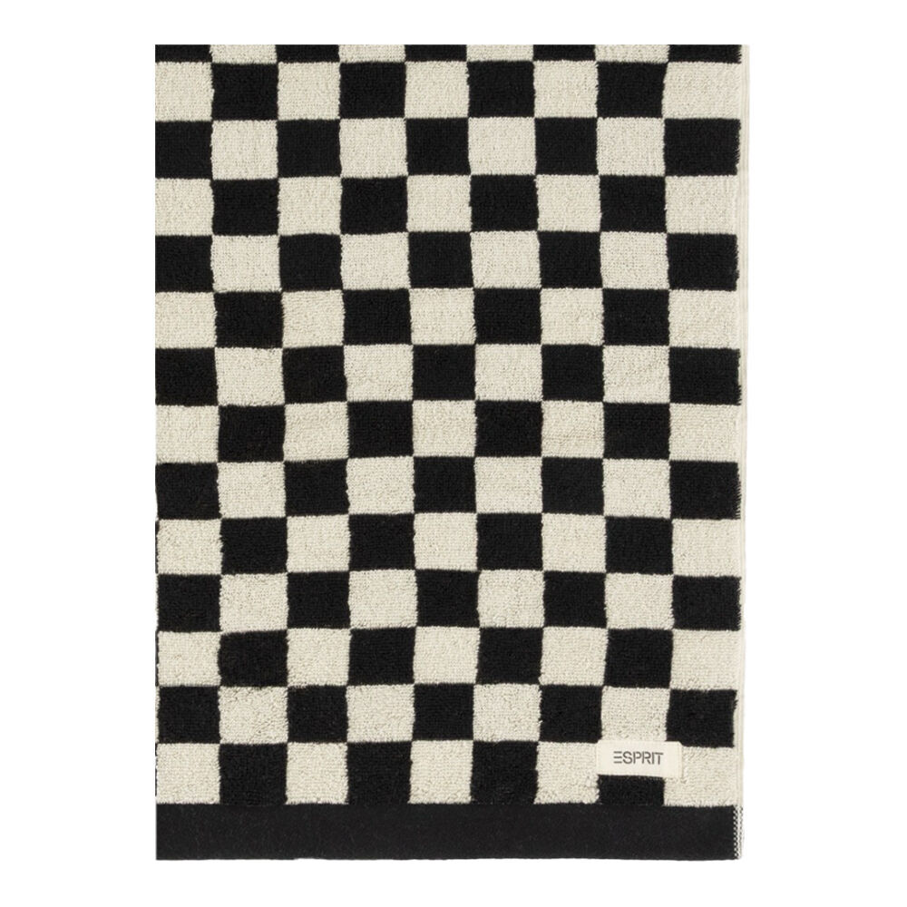 Esprit Onyx Black 800GSM Zenith Bathroom Cotton Bath Mat Checkered