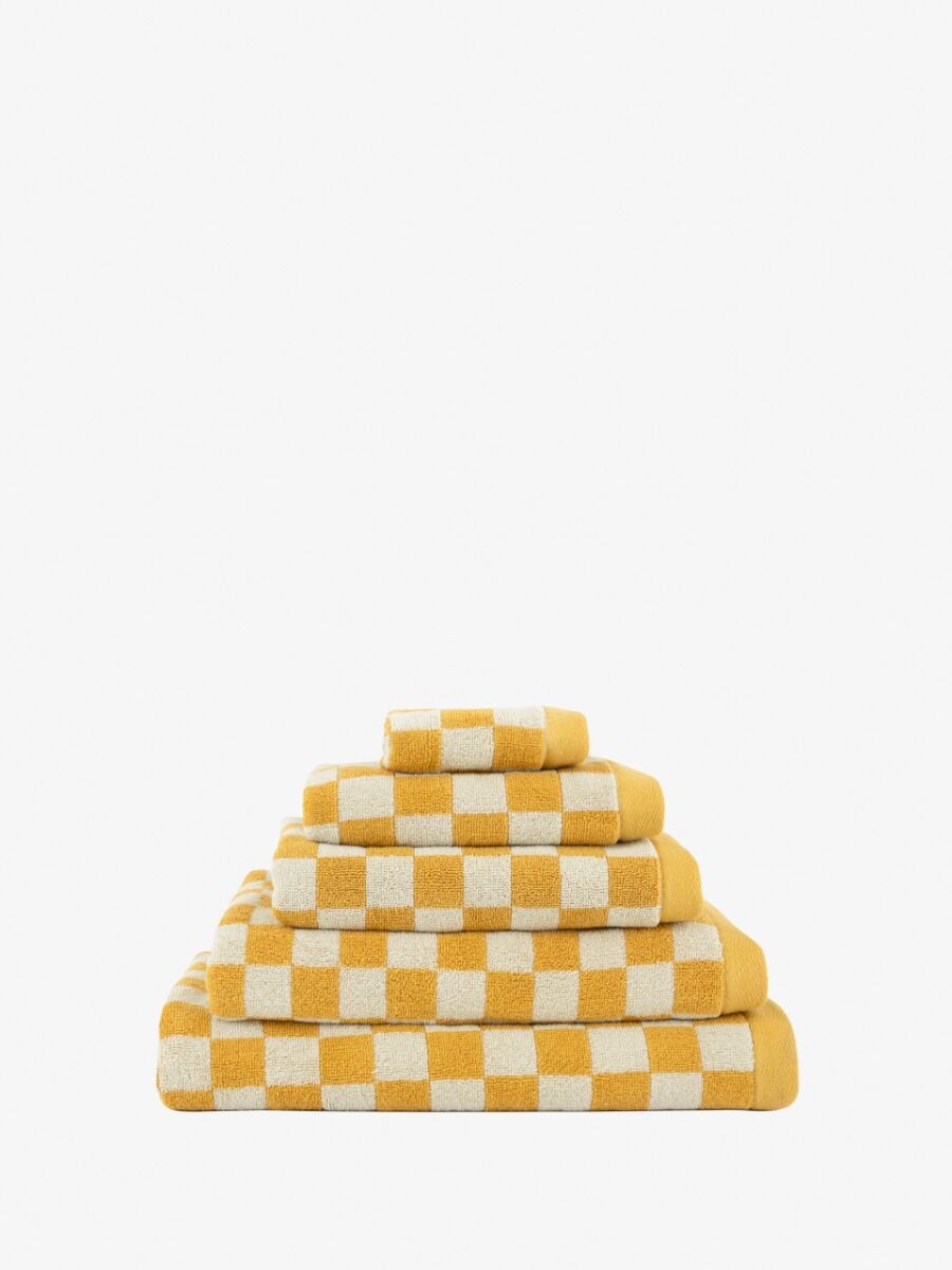 Esprit Honey Yellow 550GSM Zenith Bathroom Cotton Bath Sheet Checkered — image 2