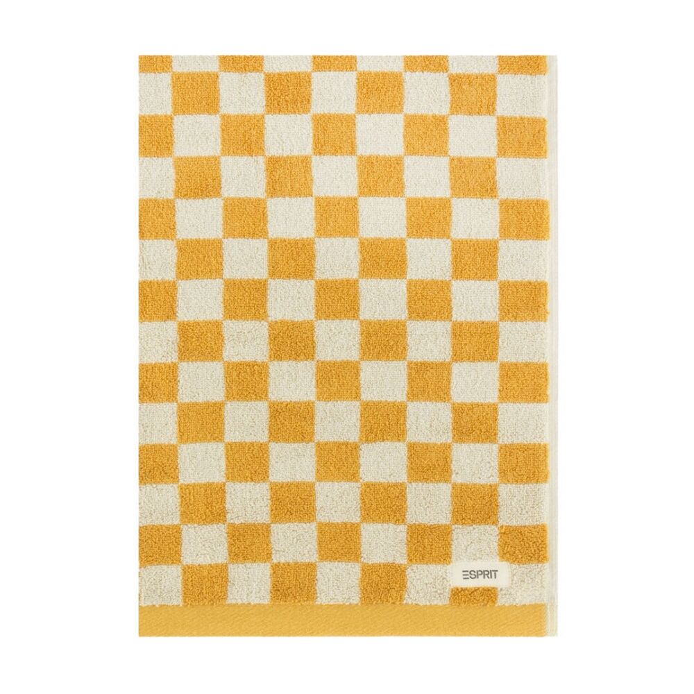 Esprit 550GSM Zenith Bathroom Cotton Bath Sheet Checkered Honey Yellow (2 Pack) — image 2