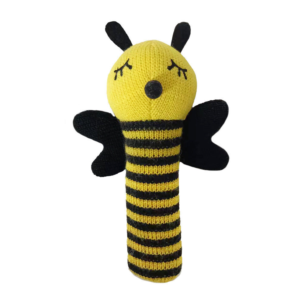 Annabel Trends Baby Hand Rattle Knit Sensory Play Toy 18.5cm Bumble Bee (2 Pack) — image 2