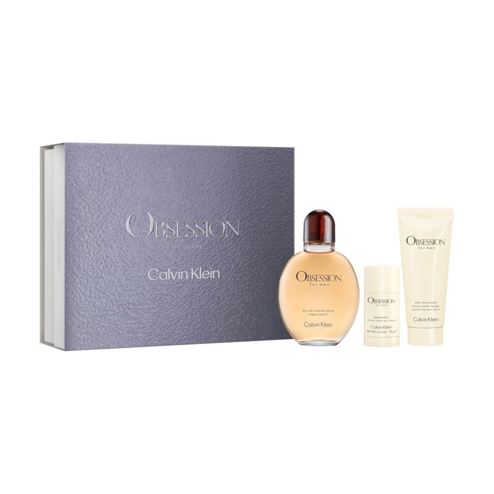 Calvin Klein Obsession Men 125ml EDT After Shave Balm Deodorant Stick (3 Pieces)