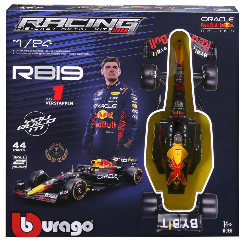 Bburago 1:24 2023 Race Model Kit F1 Red Bull RB19 - #1 Verstappen with Helmet — image 2