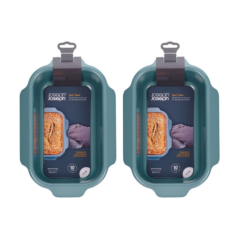 Joseph Joseph Carbon Steel Non-Stick Nest Bake Loaf Tin 2lb Blue (2 Pack)
