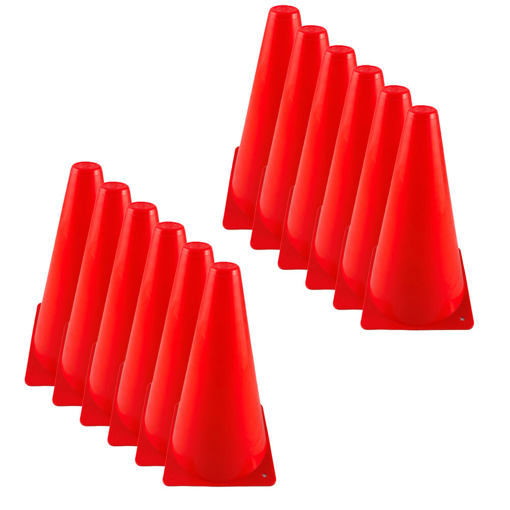 Regent All School Sports Solid Field Marking Training Cone 22cm Red (12 Pack)