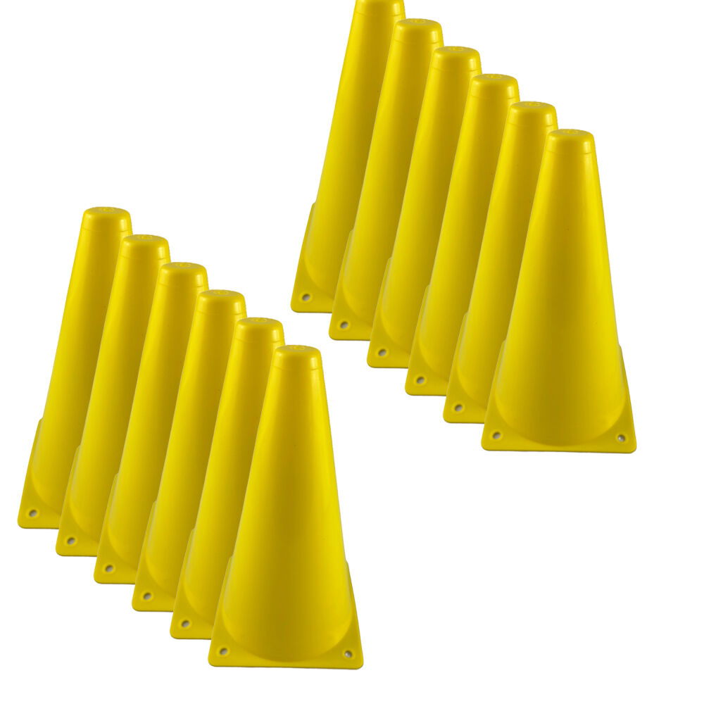 Regent All School Sports Solid Field Marking Training Cone 22cm Yellow (12 Pack)