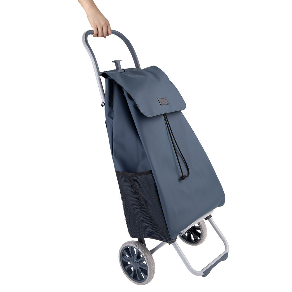 Sachi 38L Indigo Cosmo Weatherproof Durable Grocery Wheeled Shopping Trolley — image 4