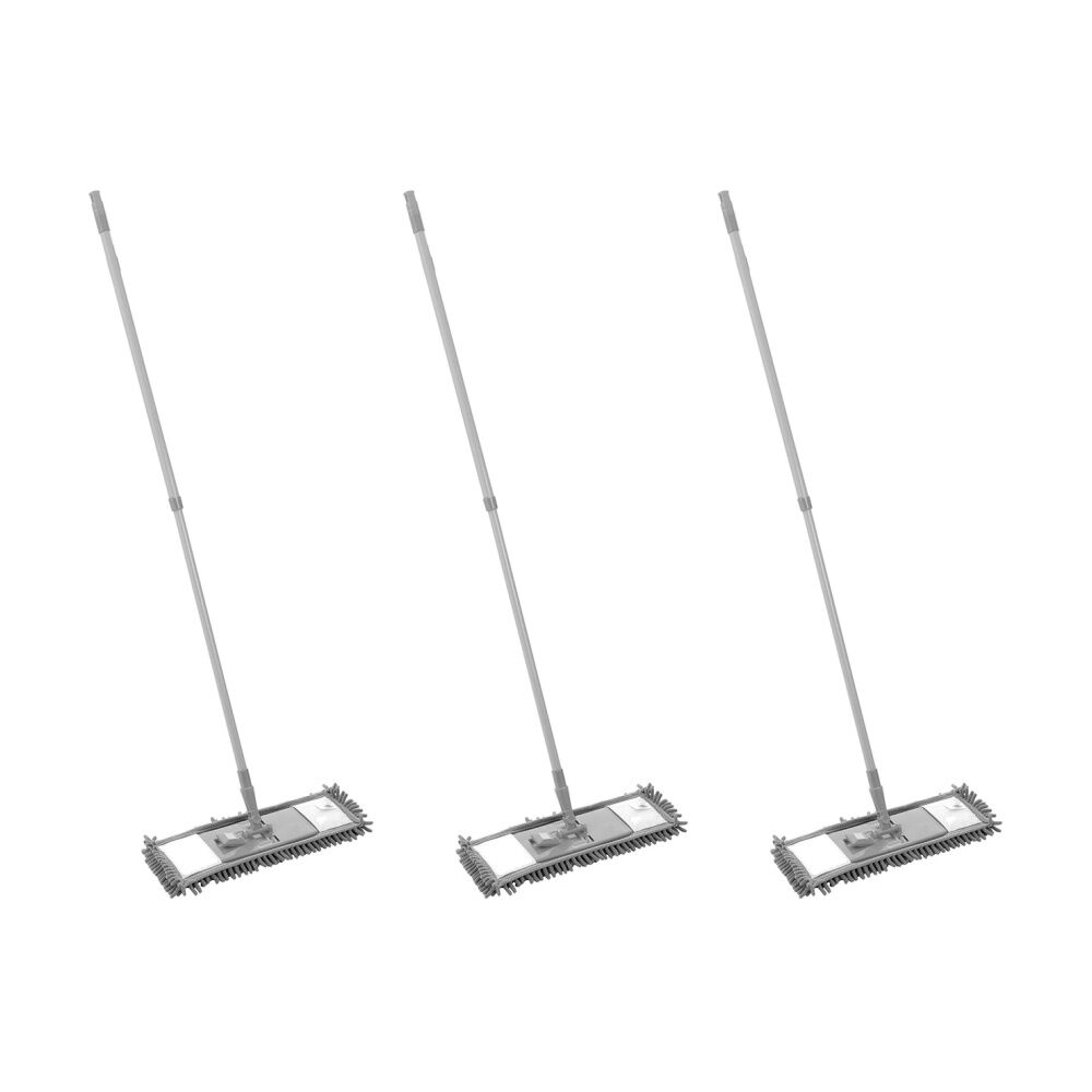 Boxsweden Prime Microfibre Floor Sweeper w/ Ext Handle for Cleaning Assorted (3 Pack)