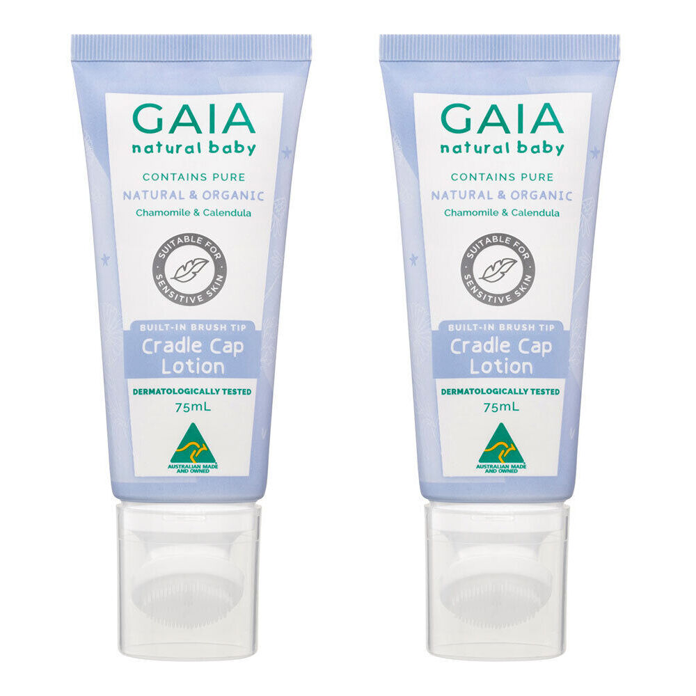 Gaia 75ml Natural Baby Organic Cradle Cap Lotion 0m+ Scalp Moisturising (2 Pack)