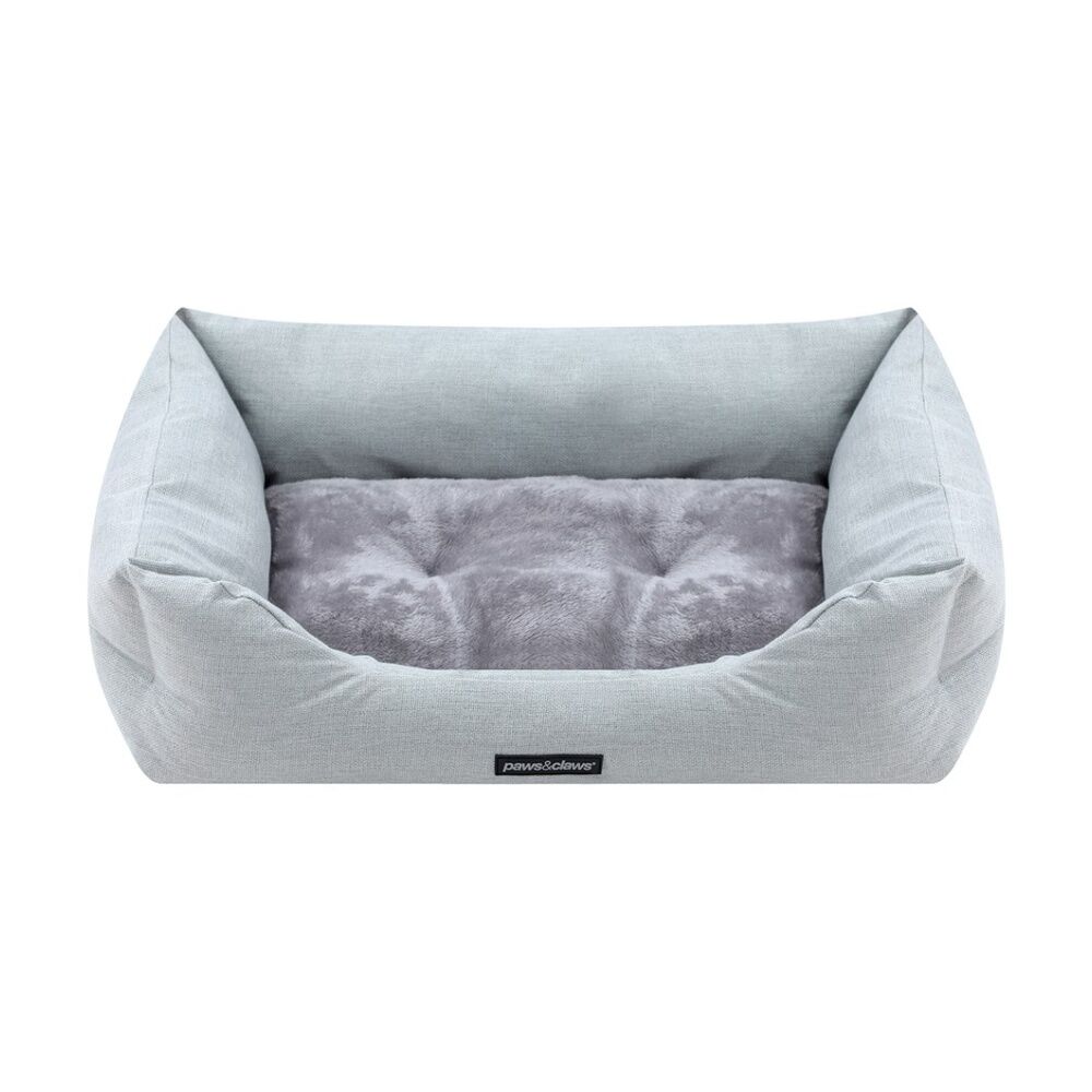 Paws and Claws Walled Pet Bed Medium 70x50x21cm High Walls Light Grey — image 2