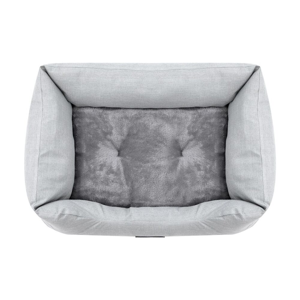 Paws and Claws Walled Pet Bed Medium 70x50x21cm High Walls Light Grey — image 5