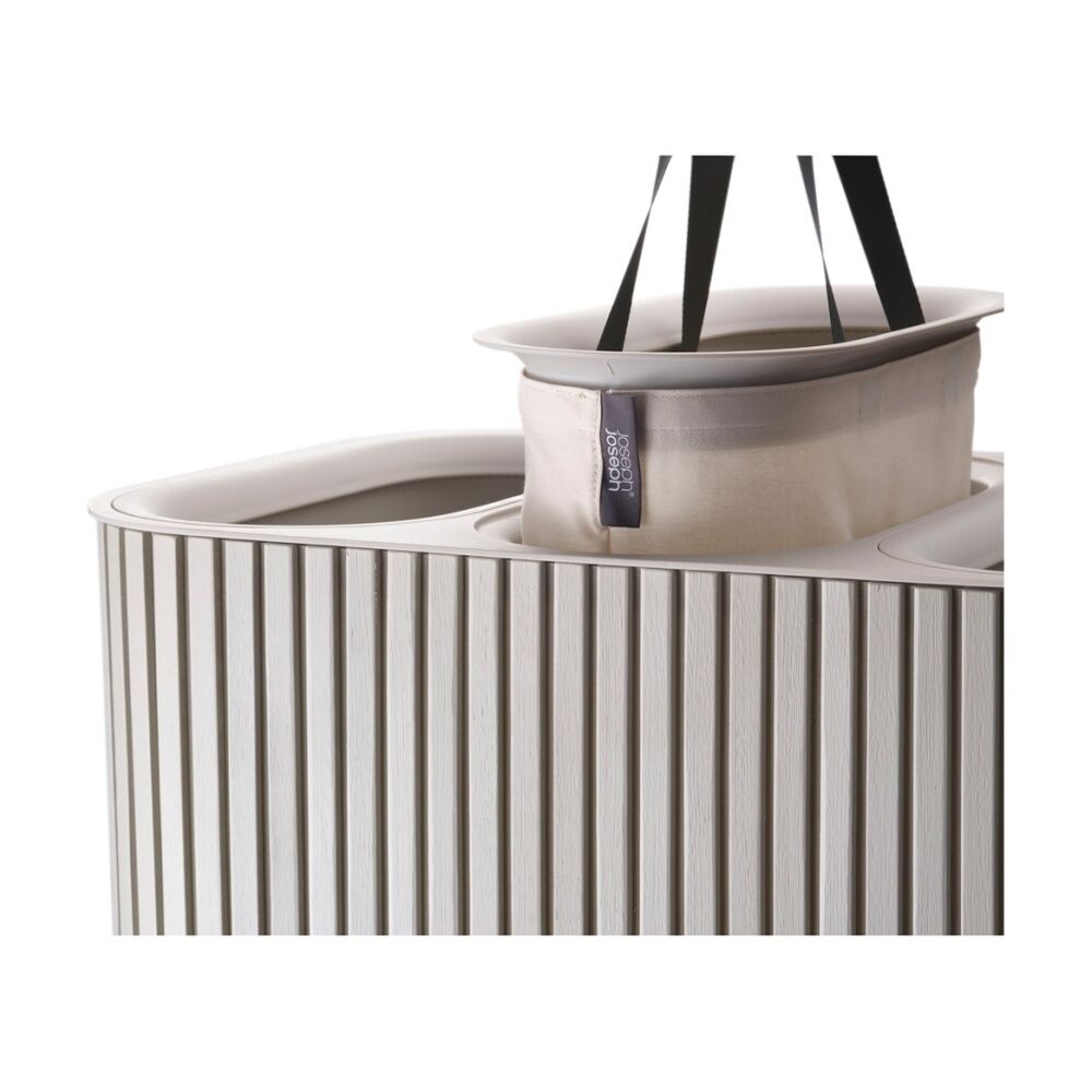Joseph Joseph 90L Laundry Basket 3 Compartments With Drop-In Handles Bamboo Ecru — image 5