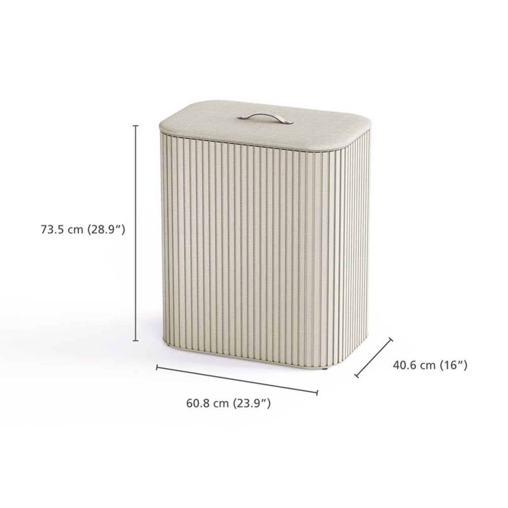 Joseph Joseph 90L Laundry Basket 3 Compartments With Drop-In Handles Bamboo Ecru — image 6