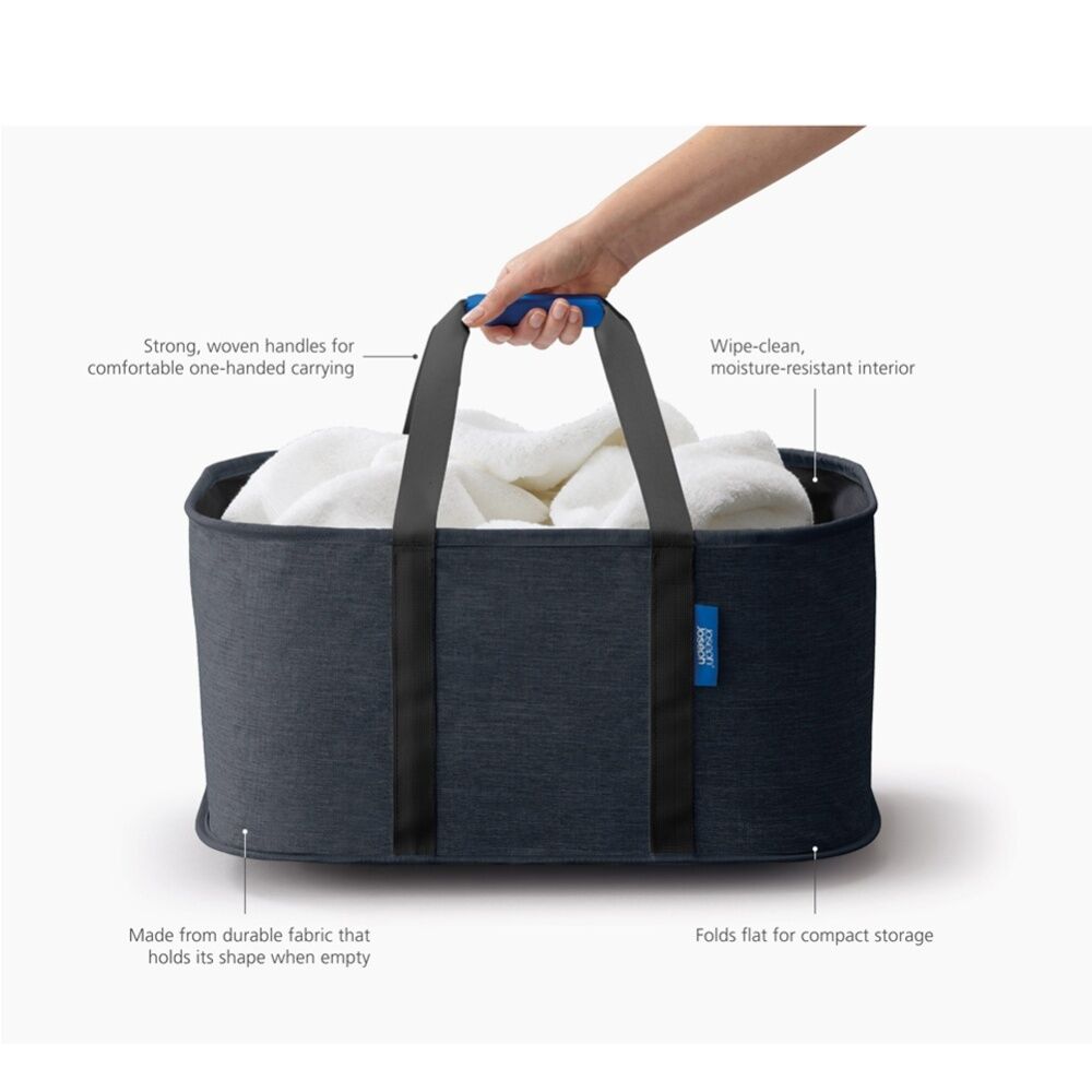 Joseph Joseph Hold-All Collapsible Laundry Washing Basket With Handles Black — image 4