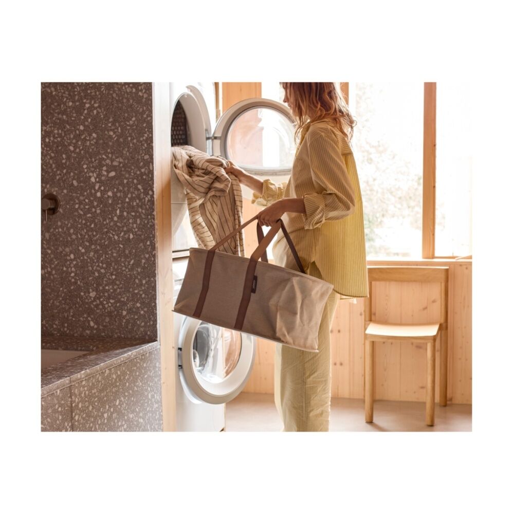 Joseph Joseph Hold-All Collapsible Laundry Washing Basket With Handles Cream-Brown — image 9