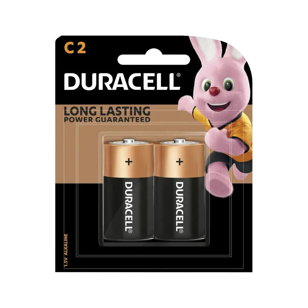 Duracell C Size 1.5V Alkaline Battery Pack Single-Use Batteries (2 Pieces)