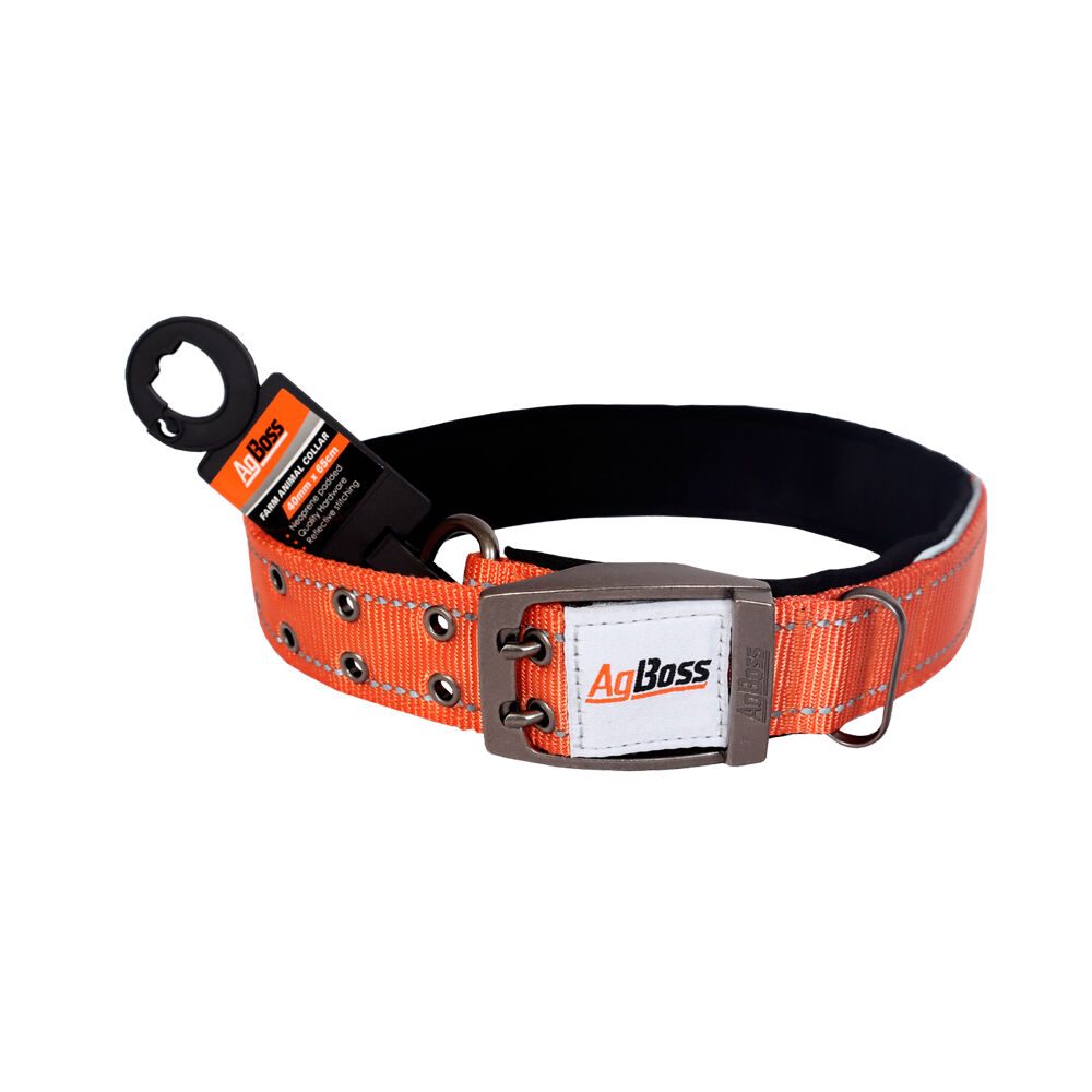 Agboss Dog Collar Medium to Large Breeds Orange 0.04x65cm 26 inch (2 Pack)