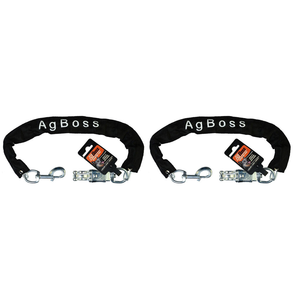 Agboss Dog Ute/Car Chain With Quick & Easy Release Black 4x500mm (2 Pack)